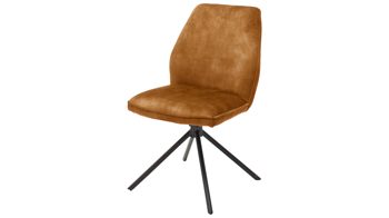 Vierfußstuhl Mca furniture aus Stoff in Orange Polsterstuhl Ottawa mit Funktion Drehfunktion - curryfarbener Velours