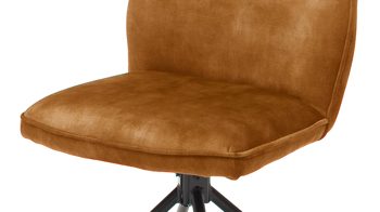 Vierfußstuhl Mca furniture aus Stoff in Orange Polstertsuhl Ottawa curryfarbener Velours