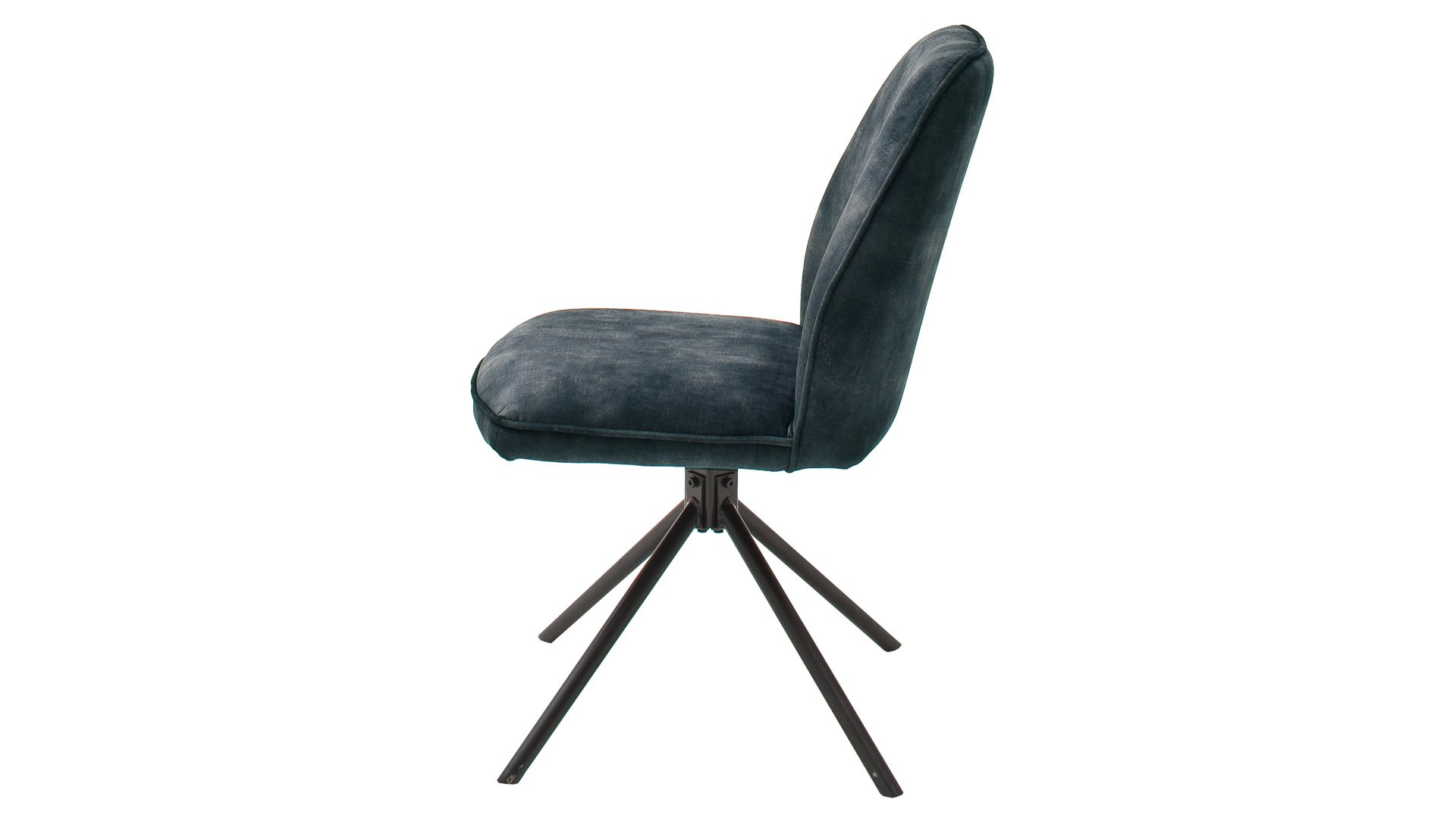 Vierfußstuhl Mca furniture aus Stoff in Petrol Polsterstuhl Ottawa petrolfarbener Velours