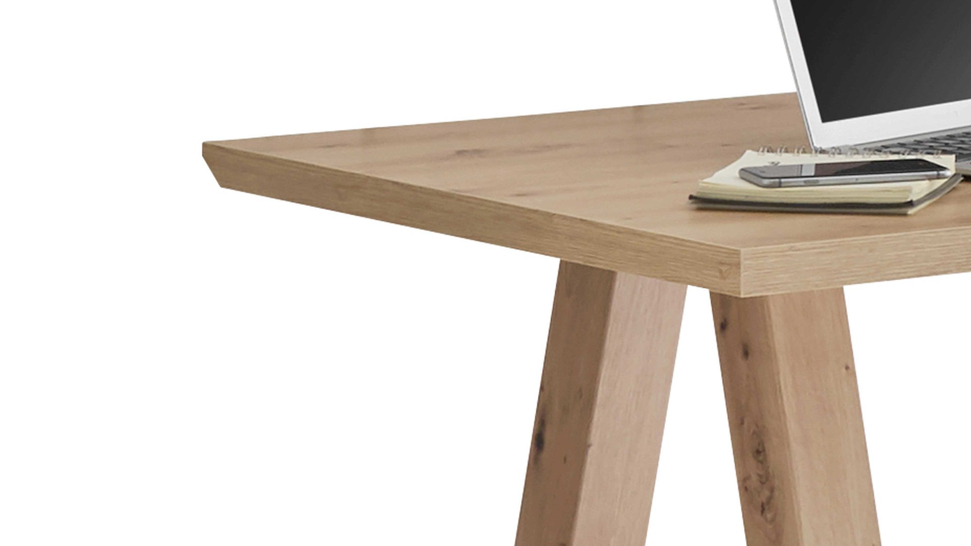 Schreibtisch Mäusbacher aus Holz in Holzfarben The Big System Office - Schreibtisch Asteiche - ca. 140 x 70 cm