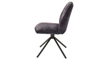 Vierfußstuhl Mca furniture aus Stoff in Anthrazit Polsterstuhl Ottawa mit Drehfunktion anthrazitfarbener Velours
