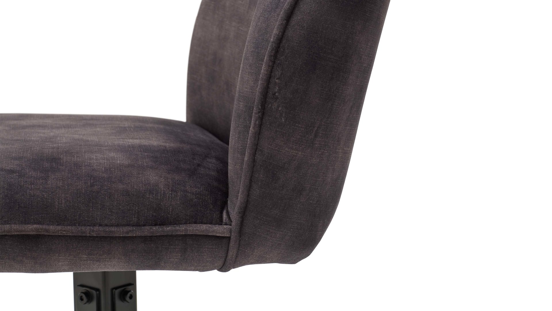 Vierfußstuhl Mca furniture aus Stoff in Anthrazit Polsterstuhl Ottawa mit Drehfunktion anthrazitfarbener Velours