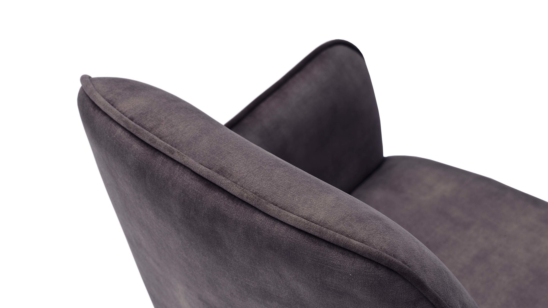 Vierfußstuhl Mca furniture aus Stoff in Anthrazit Armlehnstuhl Ottawa anthrazitfarbener Velours