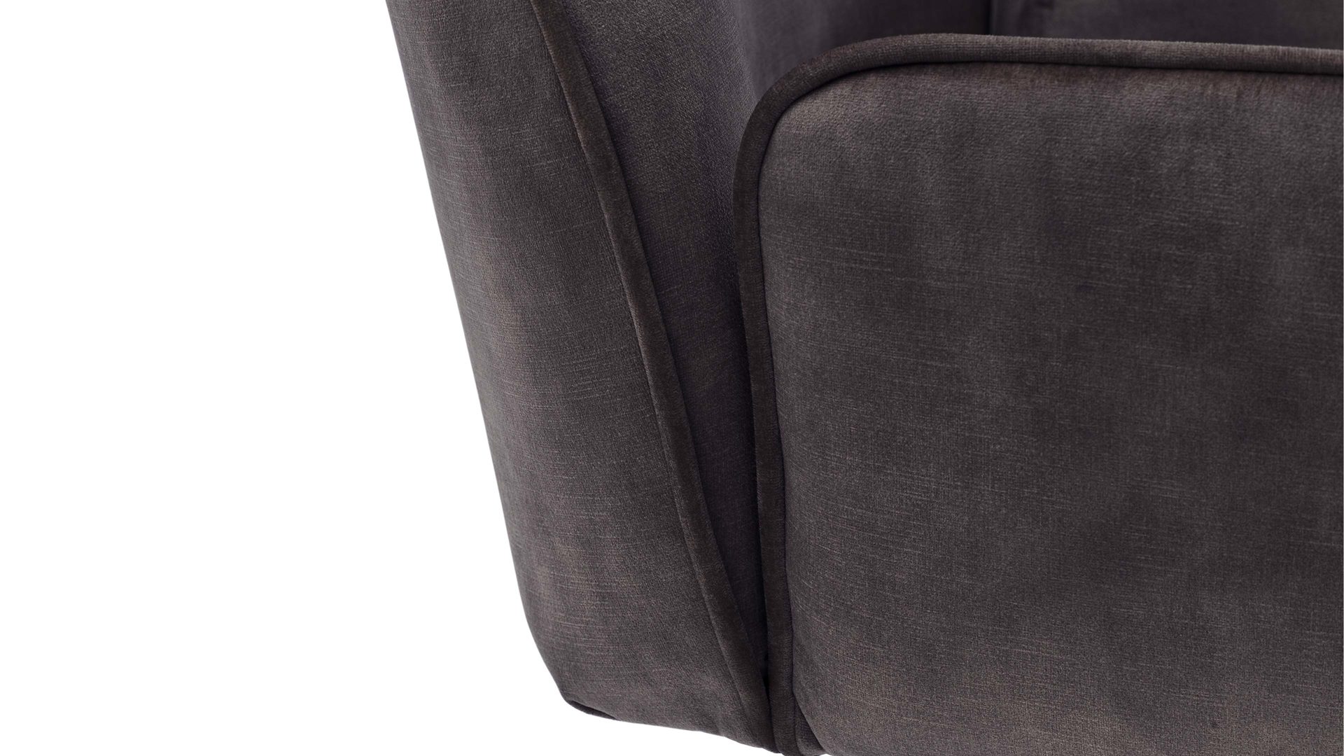 Vierfußstuhl Mca furniture aus Stoff in Anthrazit Armlehnstuhl Ottawa anthrazitfarbener Velours