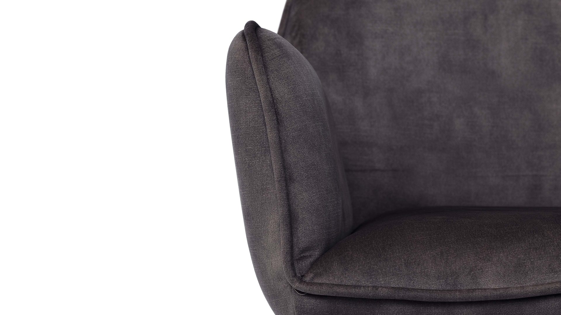 Vierfußstuhl Mca furniture aus Stoff in Anthrazit Armlehnstuhl Ottawa anthrazitfarbener Velours