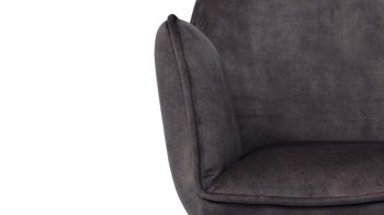 Vierfußstuhl Mca furniture aus Stoff in Anthrazit Armlehnstuhl Ottawa anthrazitfarbener Velours