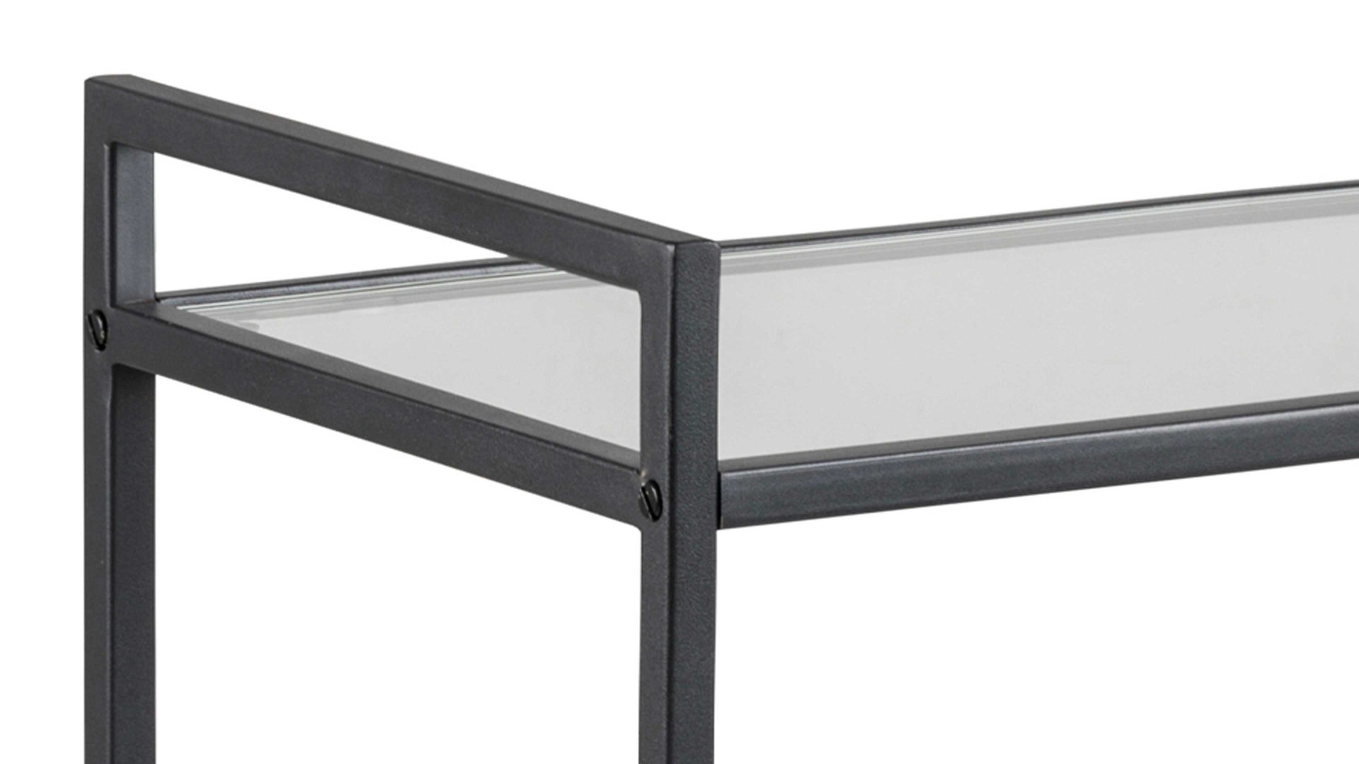 Servierwagen Actona group aus Glas in Schwarz Servierwagen Seaford im Industrielook - praktisch und flexibel Glas & Metall – ca. 60 x 75 x 30 cm