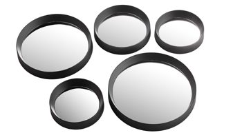 Wandspiegel Mirrors and more aus Spiegel in Schwarz Spiegel-Set Lia Schwarz - fünfteilig