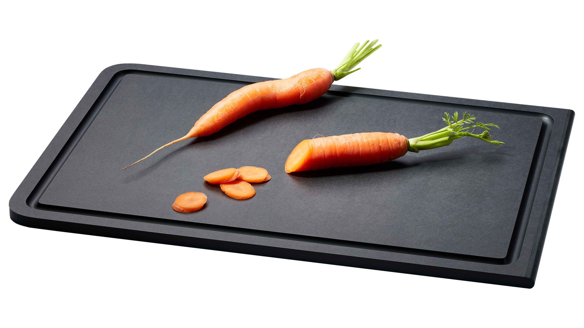 Schneidbrett Continenta aus Holz in Schwarz CONTINENTA Duracore - Tranchierbrett schwarzer Recycling-Werkstoff – ca. 27 x 39 cm