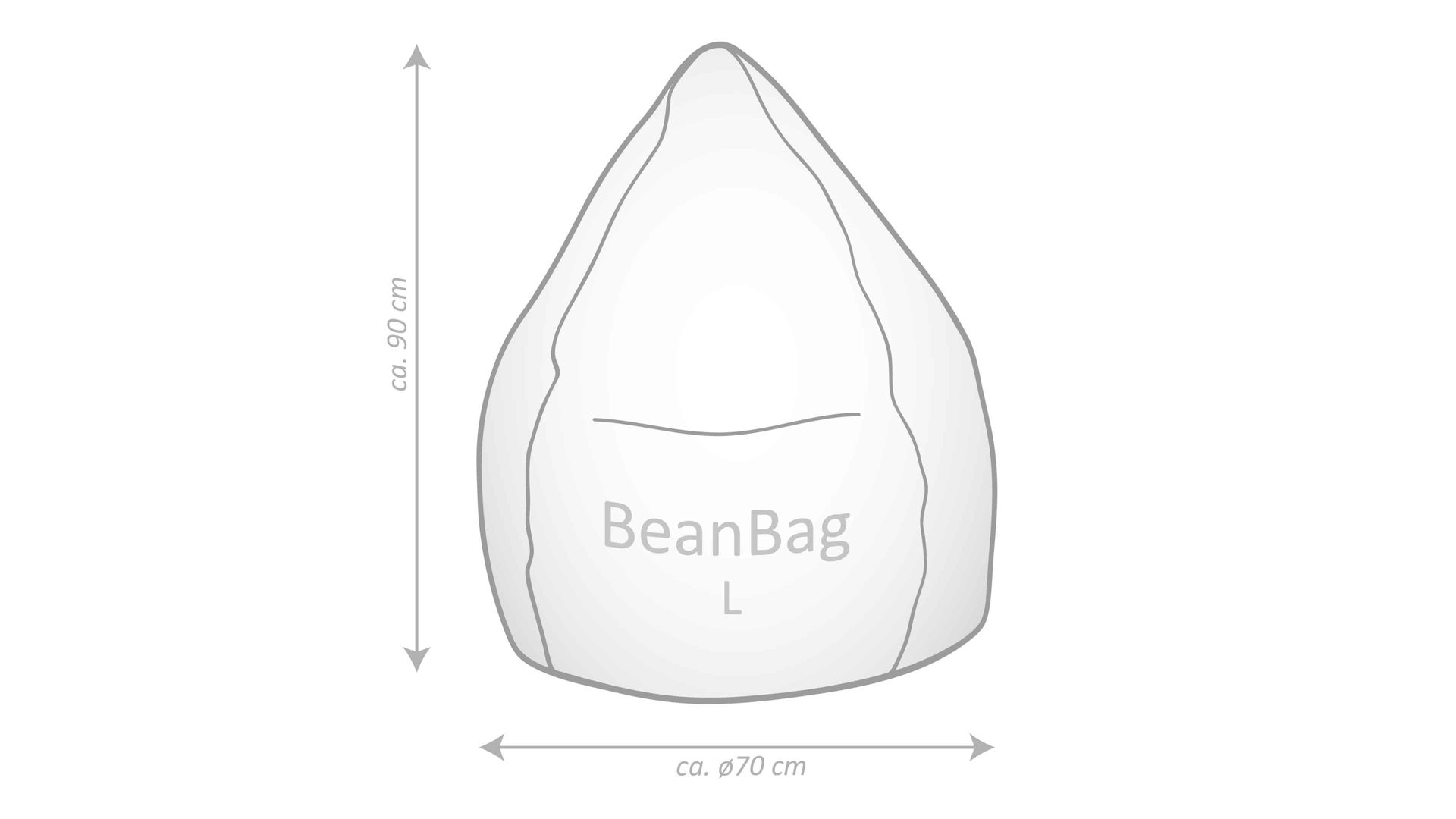 Standard-Sitzsack Magma sitting point aus Kunstfaser in Dunkelblau SITTING POINT beanbag easy L - Sitzmöbel dunkelblaue Mikrofaser - ca. 120 Liter