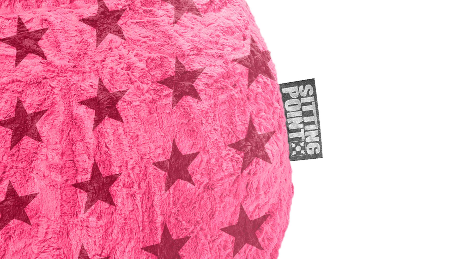 Standard-Sitzsack Magma sitting point aus Kunstfaser in Pink SITTING POINT Sitzsack Fluffy Stars XL - Sitzmöbel pinker Plüsch – ca. 220 Liter