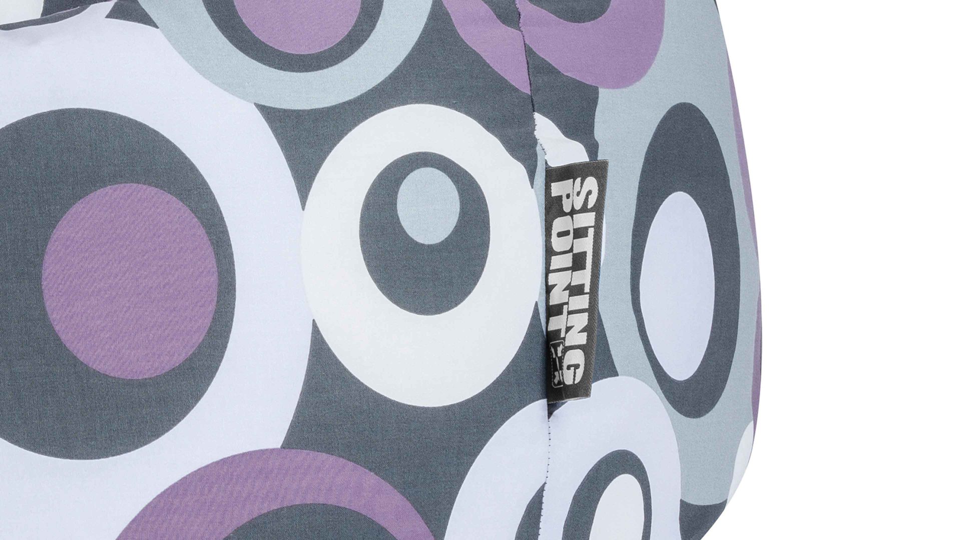 Standard-Sitzsack Magma sitting point aus Stoff in Lila SITTING POINT Sitzsack Malibu L als Sitzmöbel lilafarbenes Retromuster - ca. 120 Liter