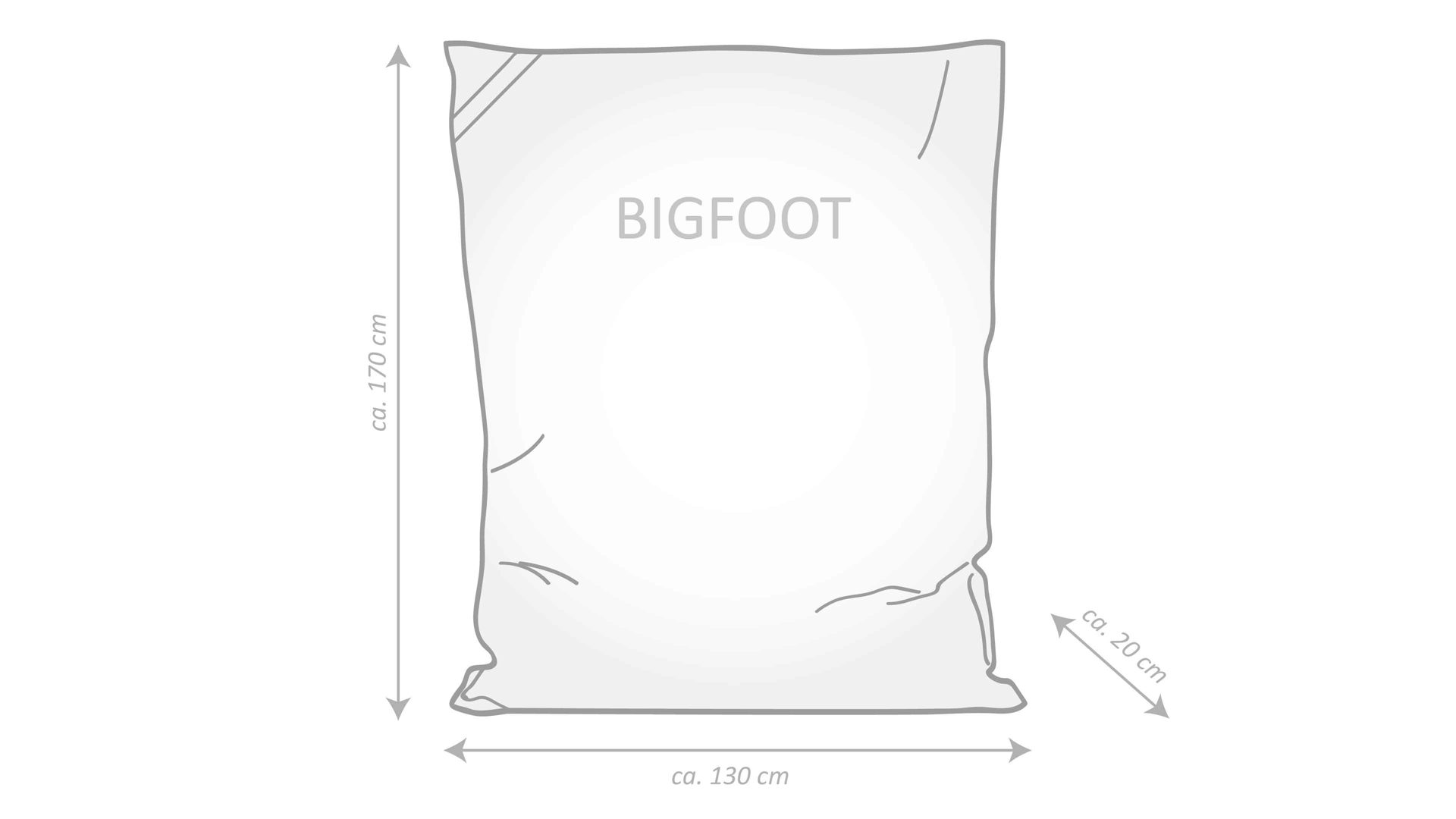 Sitzsack-Bodenkissen Magma sitting point aus Kunstfaser in Grün SITTING POINT Sitzsack bigfoot scuba® - Sitzmöbel eukalyptusfarbene Kunstfaser - ca. 130 x 170 cm