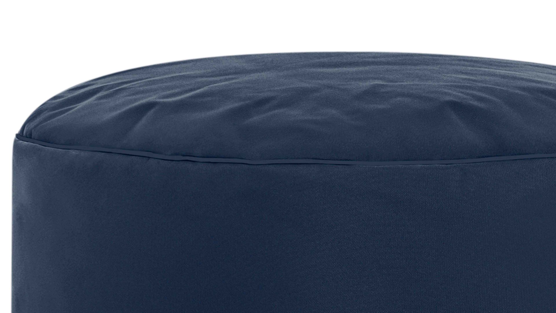 Sitzsack-Hocker Magma sitting point aus Kunstfaser in Jeansblau SITTING POINT Sitzsack-Hocker dotcom scuba® als Kleinmöbel jeansblaue Kunstfaser – Durchmesser ca. 50 cm