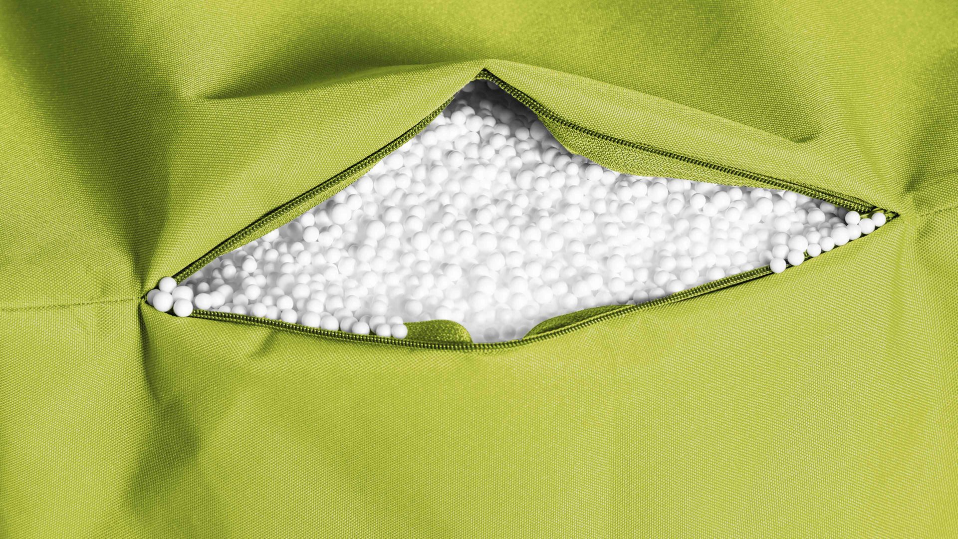 Sitzsack-Würfel Magma sitting point aus Kunstfaser in Hellgrün SITTING POINT Sitzwürfel cube scuba® grüne Kunstfaser - ca. 40 x 40 x 40 cm