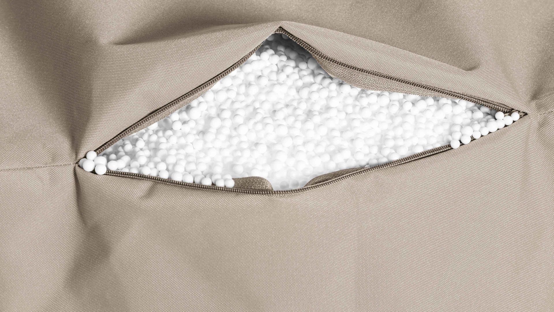 Sitzsack-Würfel Magma sitting point aus Kunstfaser in Beige SITTING POINT Sitzwürfel cube scuba® khakifarbene Kunstfaser - ca. 40 x 40 x 40 cm