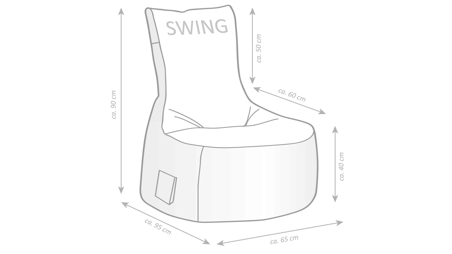 Sitzsack-Sessel Magma sitting point aus Kunstfaser in Rosa SITTING POINT Sitzsack-Sessel swing scuba® altrosa Kunstfaser - ca. 95 x 90 x 65 cm