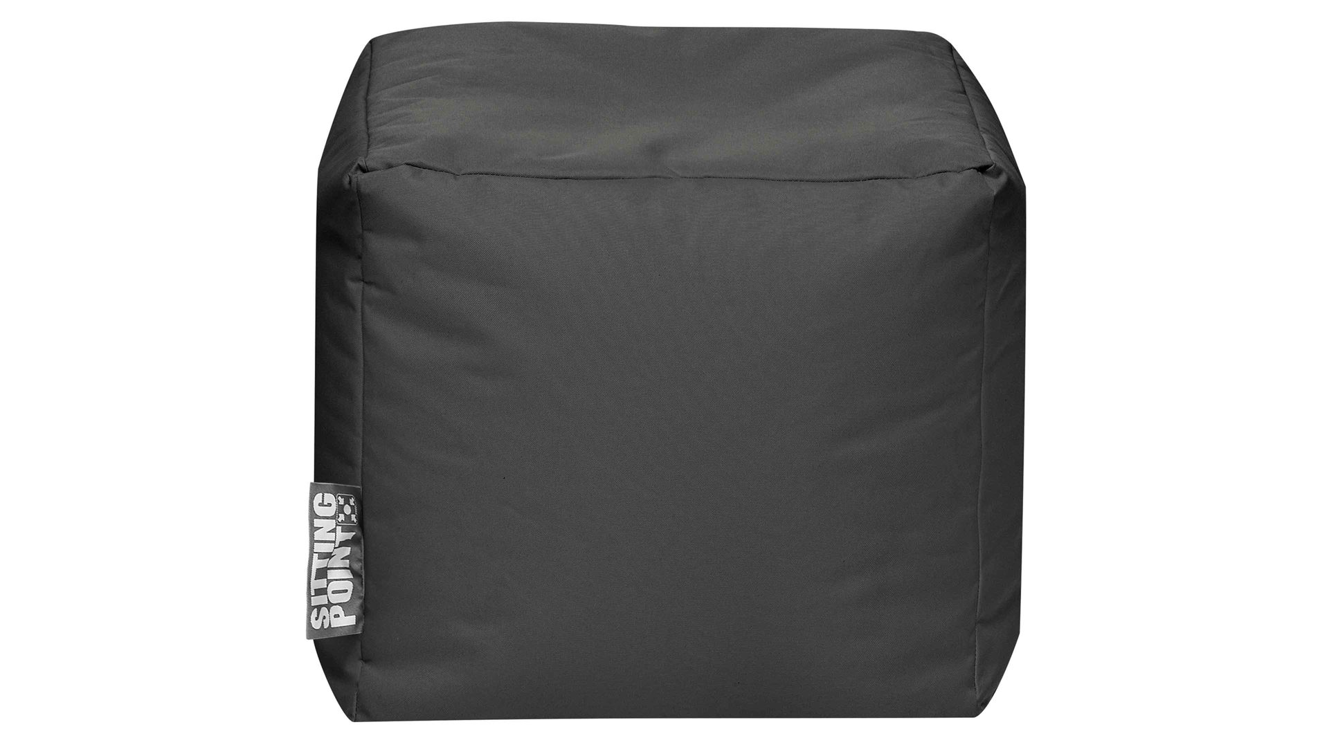 Sitzsack-Würfel Magma sitting point aus Kunstfaser in Anthrazit SITTING POINT Sitzwürfel cube scuba® anthrazitfarbene Kunstfaser - ca. 40 x 40 x 40 cm