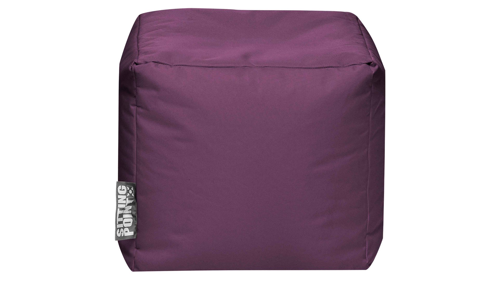 Sitzsack-Würfel Magma sitting point aus Kunstfaser in Lila SITTING POINT Sitzwürfel cube scuba® auberginefarbene Kunstfaser - ca. 40 x 40 x 40 cm
