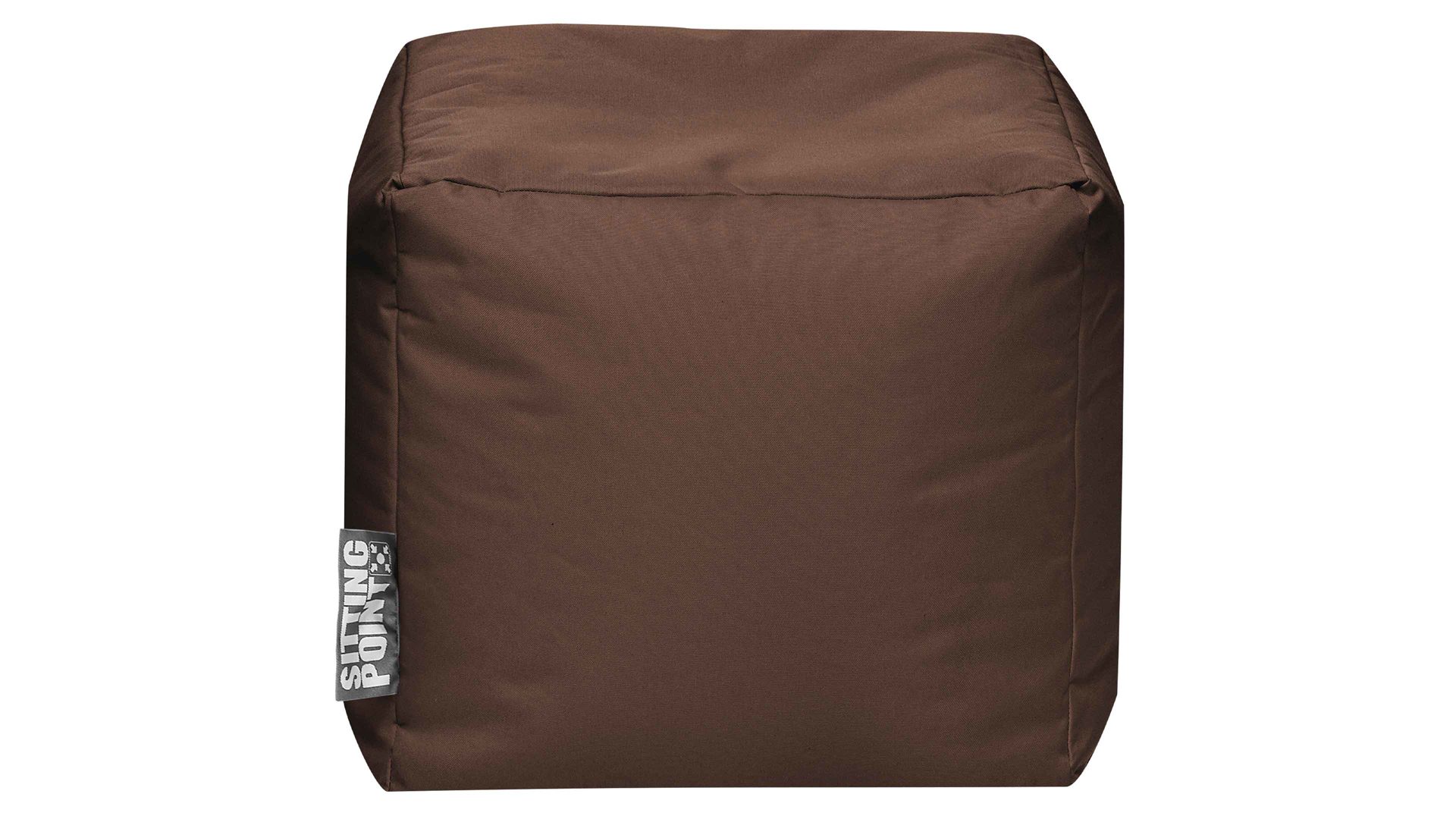 Sitzsack-Würfel Magma sitting point aus Kunstfaser in Braun SITTING POINT Sitzwürfel cube scuba® braune Kunstfaser - ca. 40 x 40 x 40 cm