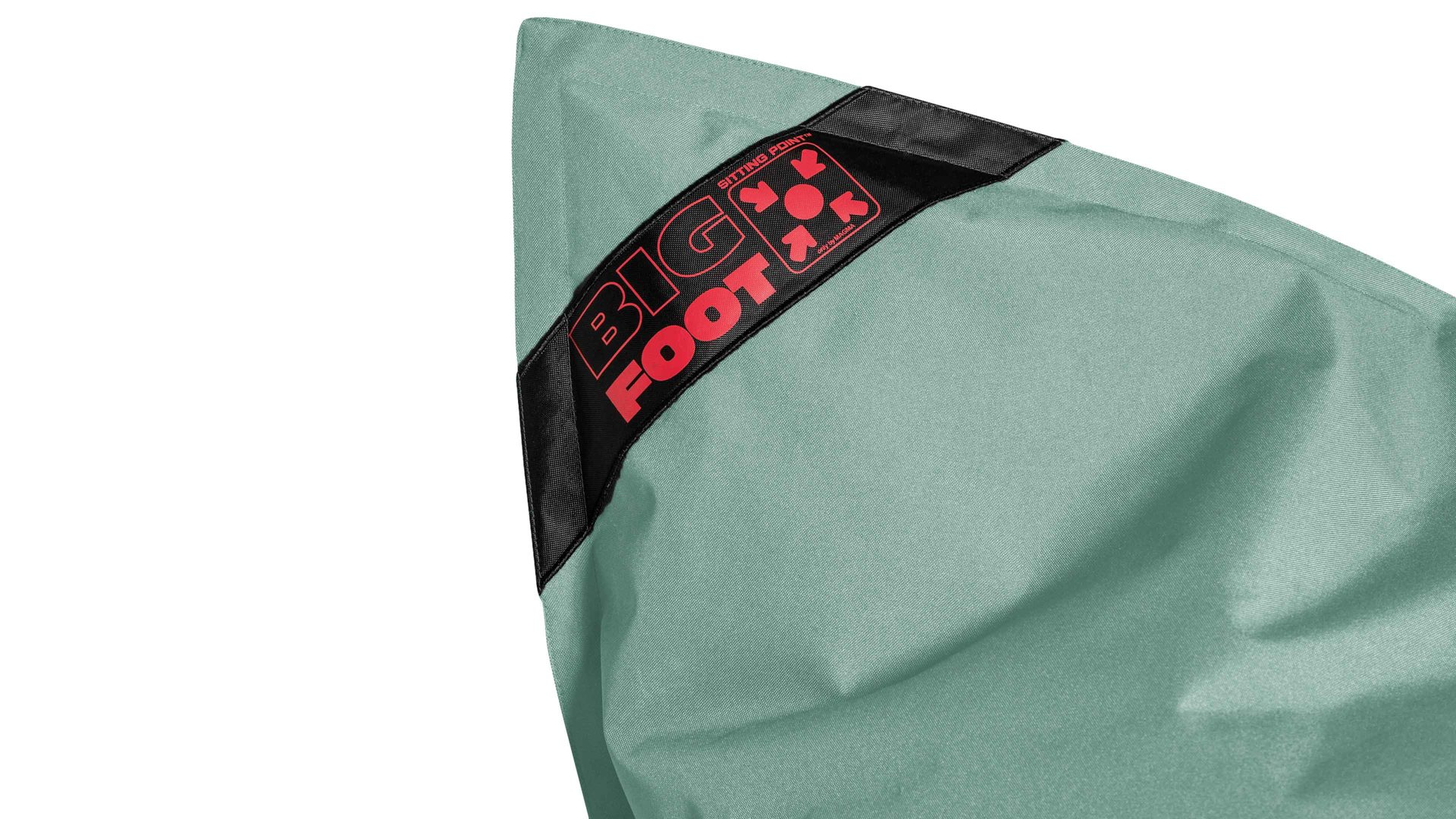 Sitzsack-Bodenkissen Magma sitting point aus Kunstfaser in Grün SITTING POINT Sitzsack bigfoot scuba® - Sitzmöbel eukalyptusfarbene Kunstfaser - ca. 130 x 170 cm