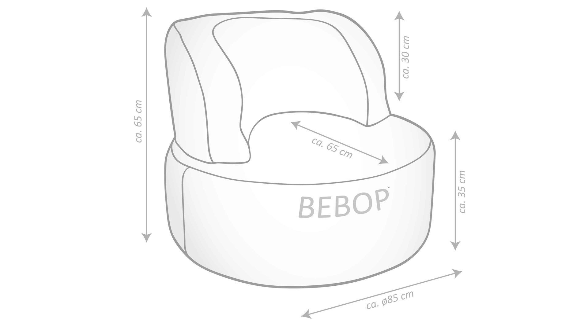 Sitzsack-Sessel Magma sitting point aus Kunstfaser in Lila SITTING POINT Sitzsack-Sessel bebop scuba® als Sitzmöbel aubergine- & anthrazitfarbene Kunstfaser - ca. 85 x 65 cm