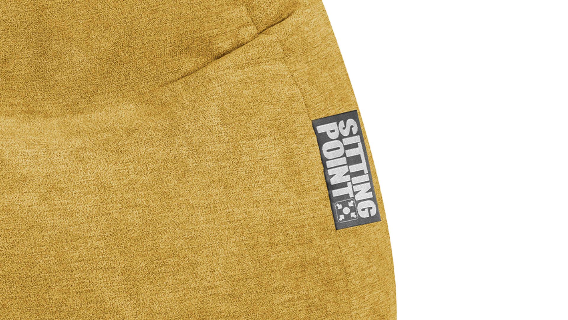 Sitzsack Magma sitting point aus Kunstfaser in Gelb SITTING POINT beanbag alfa XXL - lässiger Sitzsack senffarbener Velours 067 – ca. 300 Liter