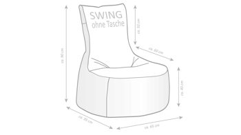 Sitzsack-Sessel Magma sitting point aus Kunstfaser in Hellgrau SITTING POINT Sitzsack-Sessel swing outside graue Outdoor-Kunstfaser - ca. 300 Liter