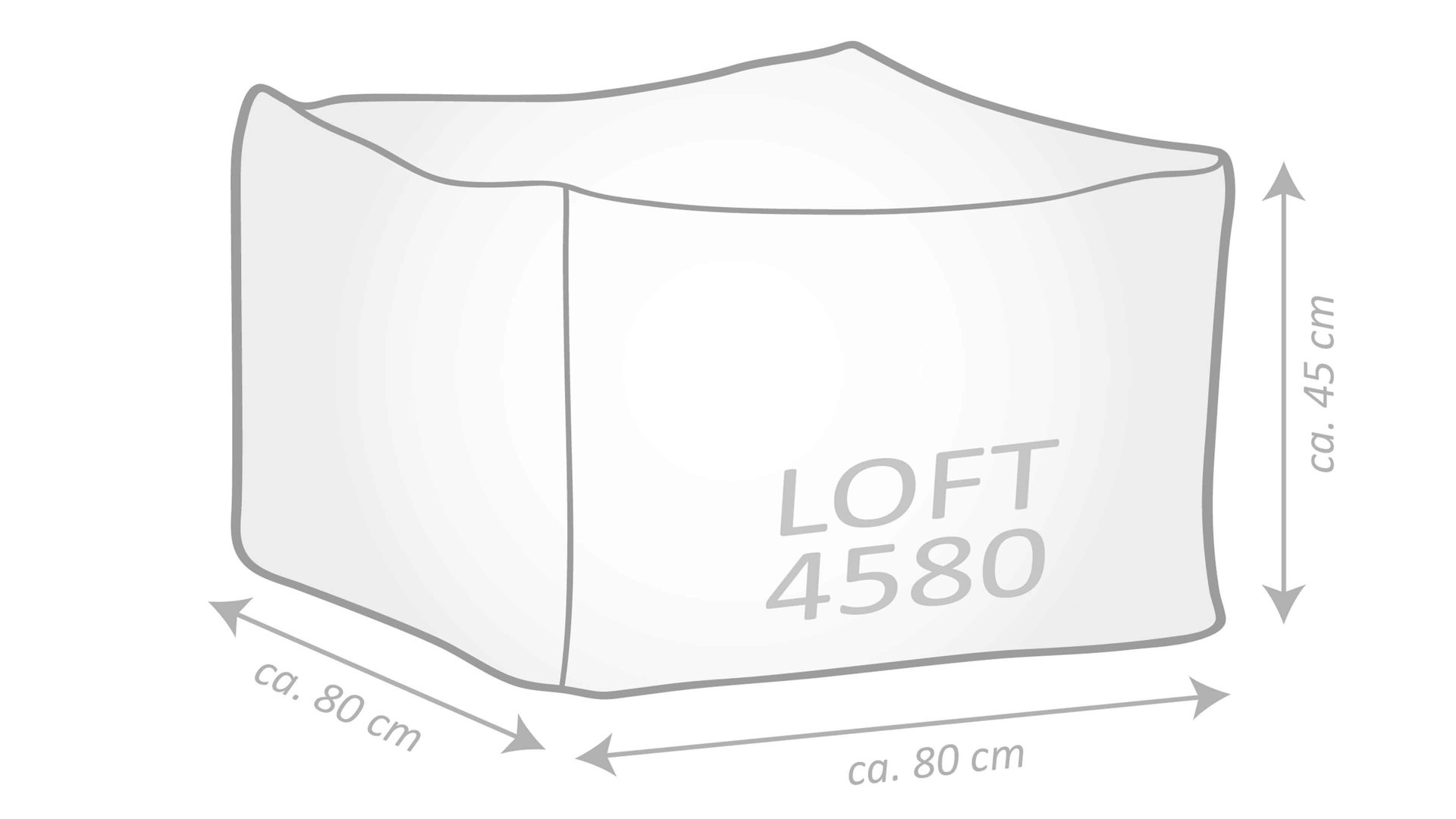 Sitzsack-Hocker Magma sitting point aus Kunstfaser in Braun SITTING POINT Sitzsack-Hocker loft outside als Kleinmöbel braune Outdoor-Kunstfaser – ca. 80 x 80 cm