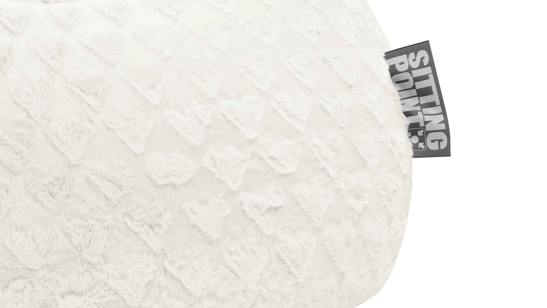 Standard-Sitzsack Magma sitting point aus Kunstfaser in Weiß SITTING POINT Plüsch-Sitzsack Fluffy Hearts L als Sitzmöbel weißer Plüschbezug - ca. 120 Liter