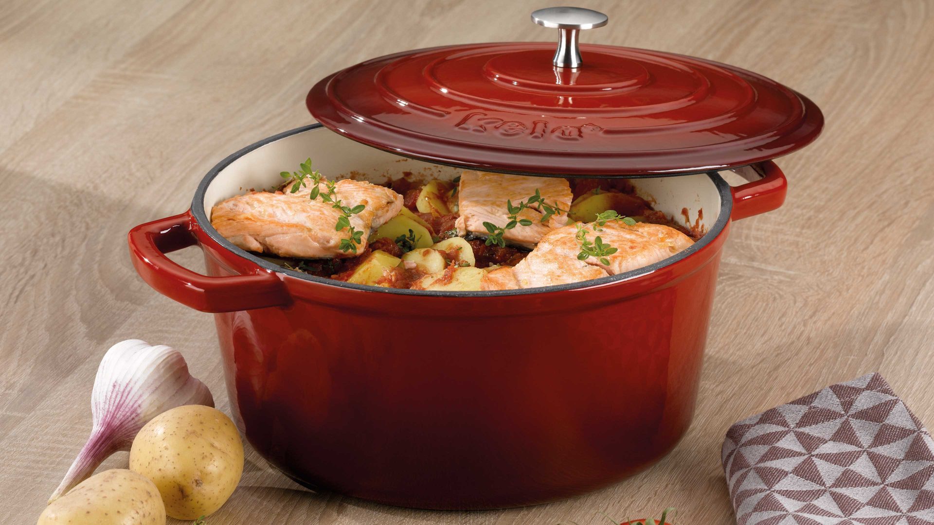 Bräter Kela | keck & lang aus Metall in Rot kela Bräter Calido rotes Gusseisen - ca. 4,6 Liter