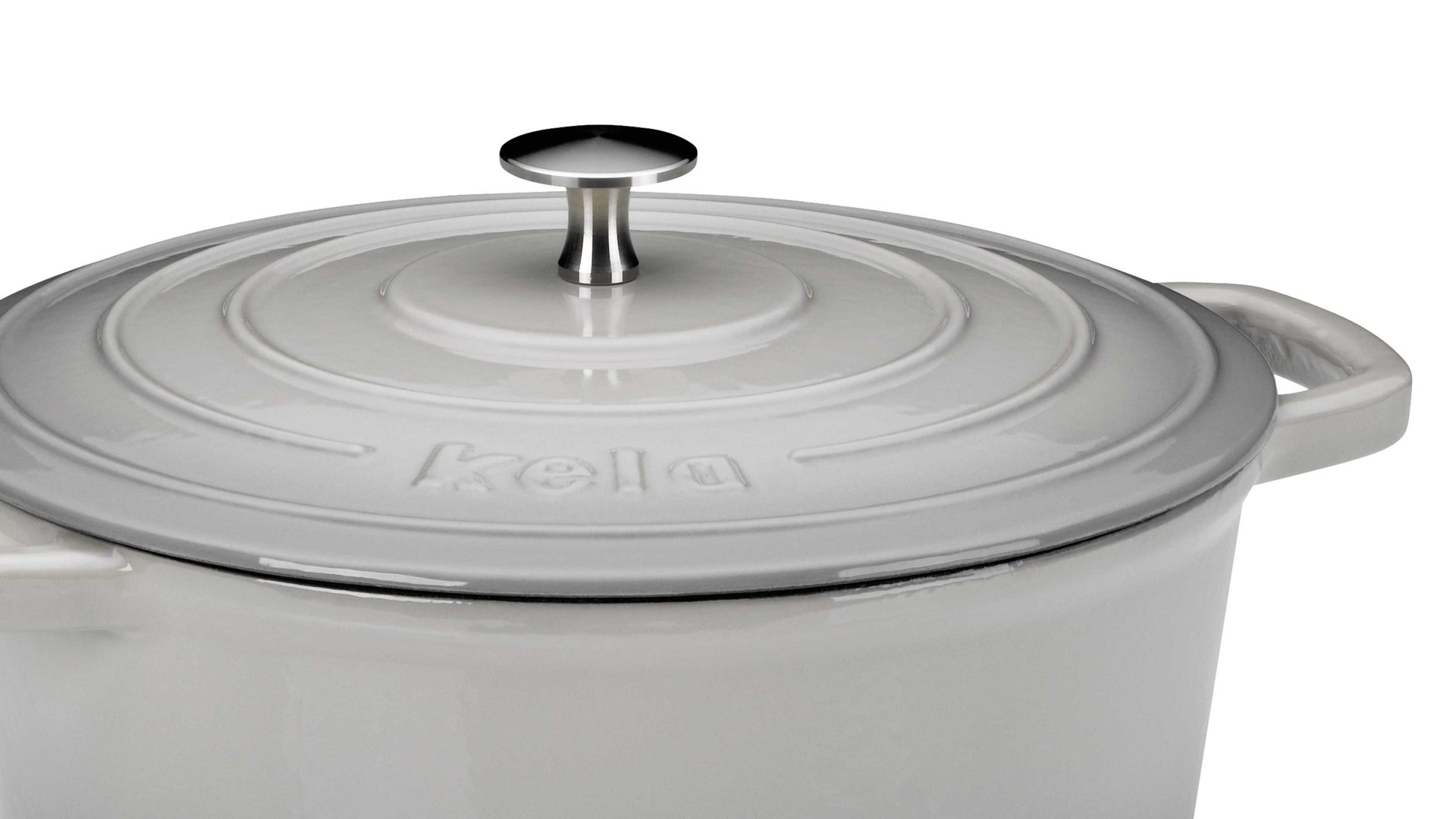 Bräter Kela | keck & lang aus Metall in Hellgrau kela Bräter Calido hellgraues Gusseisen - ca. 4,6 Liter