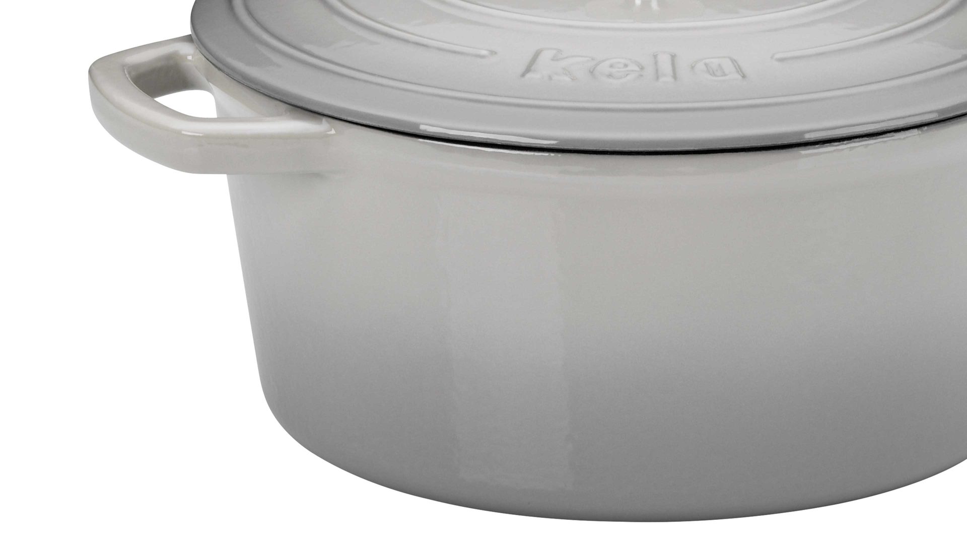 Bräter Kela | keck & lang aus Metall in Hellgrau kela Bräter Calido hellgraues Gusseisen - ca. 4,6 Liter