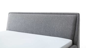 Bettgestell Meise.möbel aus Stoff in Grau Polsterbettgestell Frieda mit Bettkasten grauer Bezug Stelar 92 & schwarze Holzfüße - Liegefläche ca. 140 x 200 cm