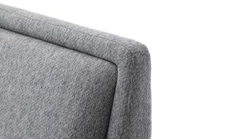 Bettgestell Meise.möbel aus Stoff in Grau Polsterbettgestell Frieda mit Bettkasten grauer Bezug Stelar 92 & schwarze Holzfüße - Liegefläche ca. 160 x 200 cm