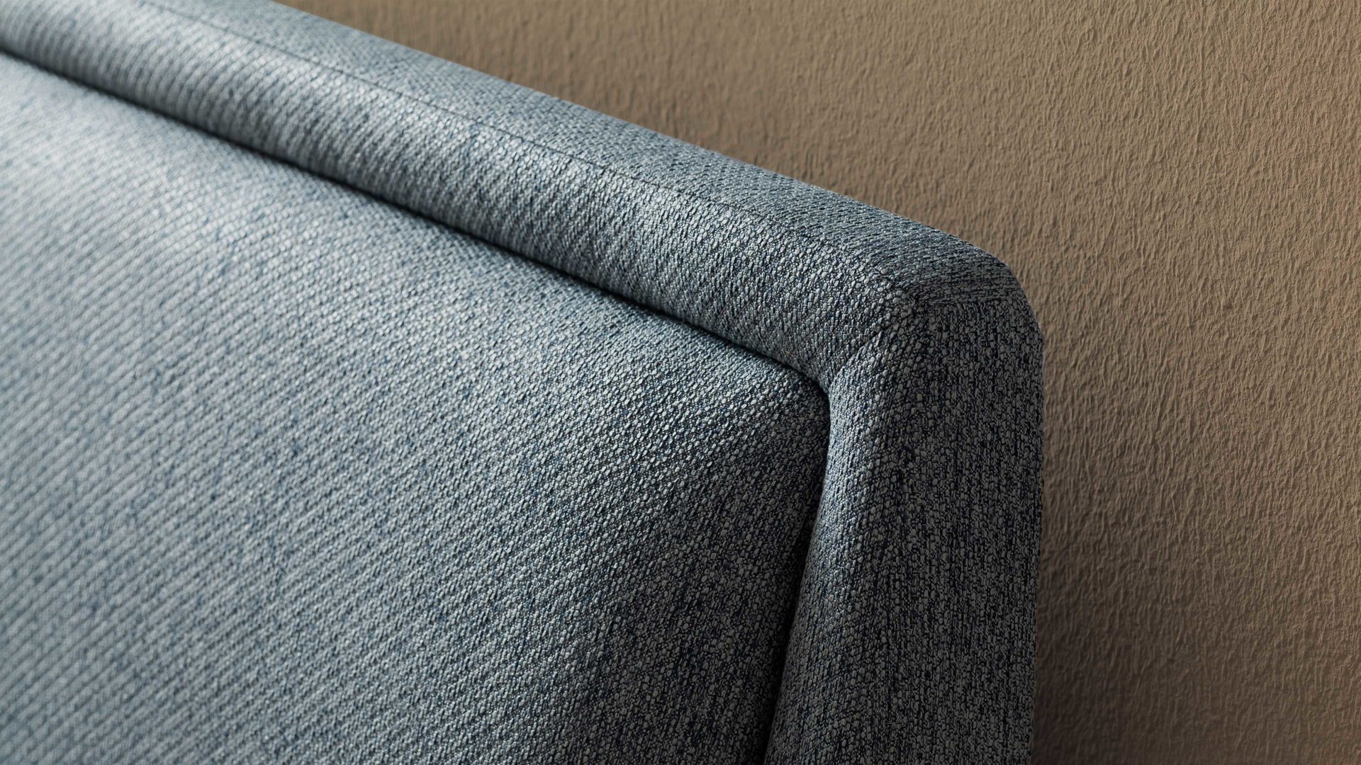 Bettgestell Meise.möbel aus Stoff in Blau Polsterbettgestell Frieda mit Bettkasten oceanfarbener Bezug Stelar 39 & schwarze Holzfüße - Liegefläche ca. 160 x 200 cm