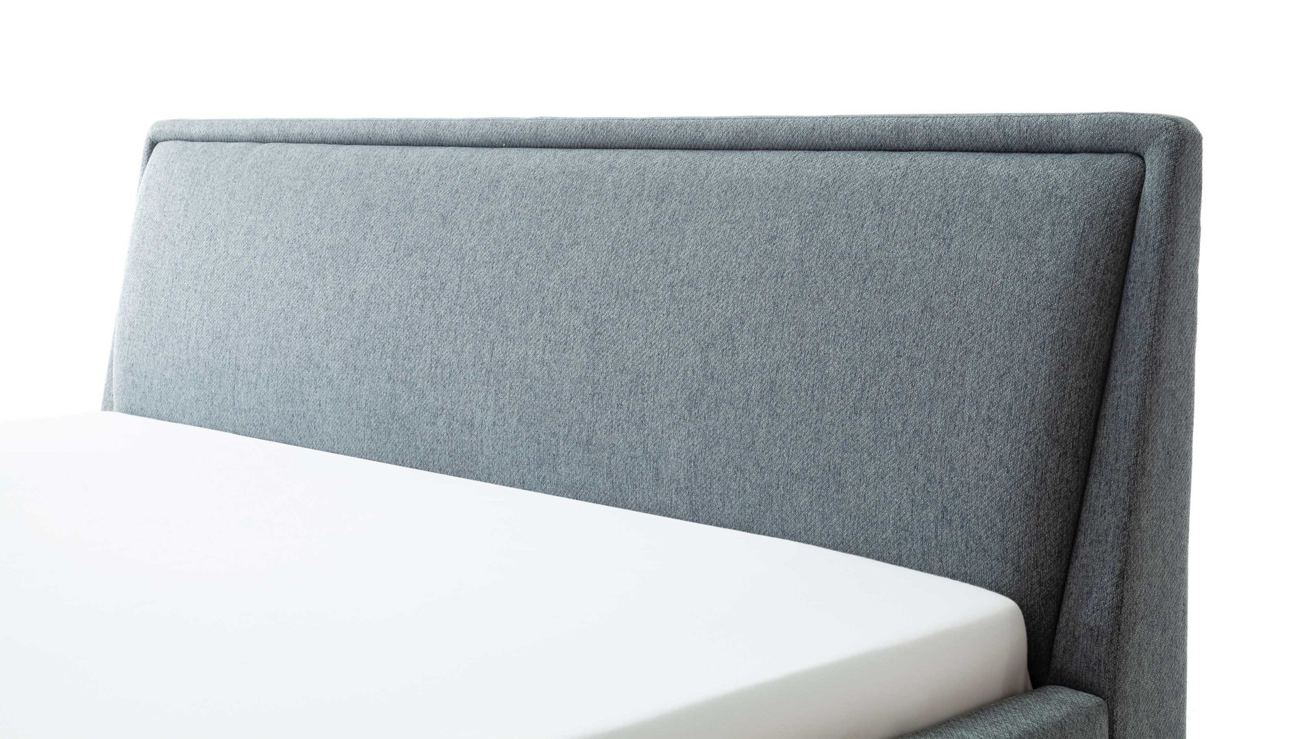 Bettgestell Meise.möbel aus Stoff in Blau Polsterbettgestell Frieda mit Bettkasten oceanfarbener Bezug Stelar 39 & schwarze Holzfüße - Liegefläche ca. 180 x 200 cm