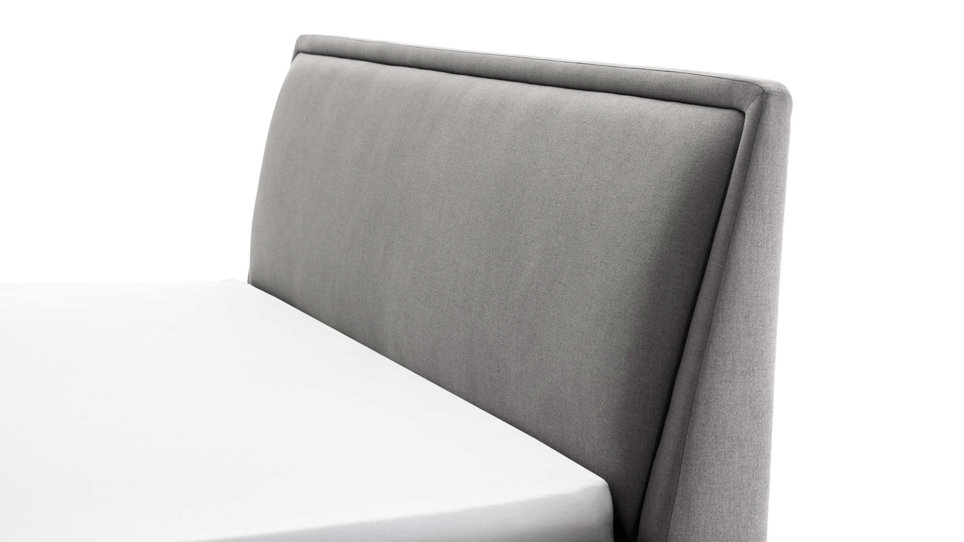 Bettgestell Meise.möbel aus Stoff in Hellgrau Polsterbettgestell Frieda mit Bettkasten hellgrauer Bezug Sawana 21 & schwarze Holzfüße - Liegefläche ca. 160 x 200 cm