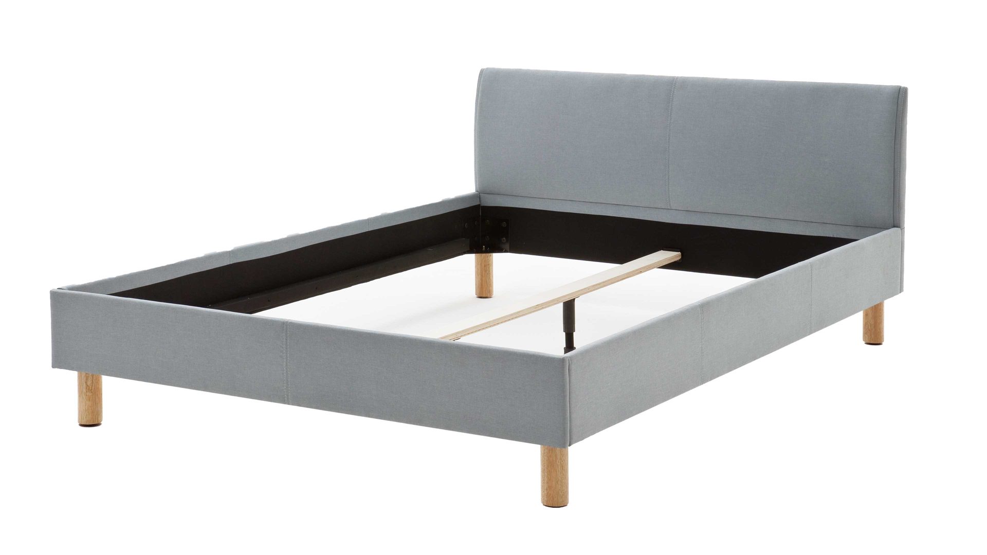 Bettgestell Meise.möbel aus Stoff in Blau Polsterbettgestell Lena eisblauer Bezug Sawana Nr. 72 & Holzfüße - Liegefläche ca. 120 x 200 cm