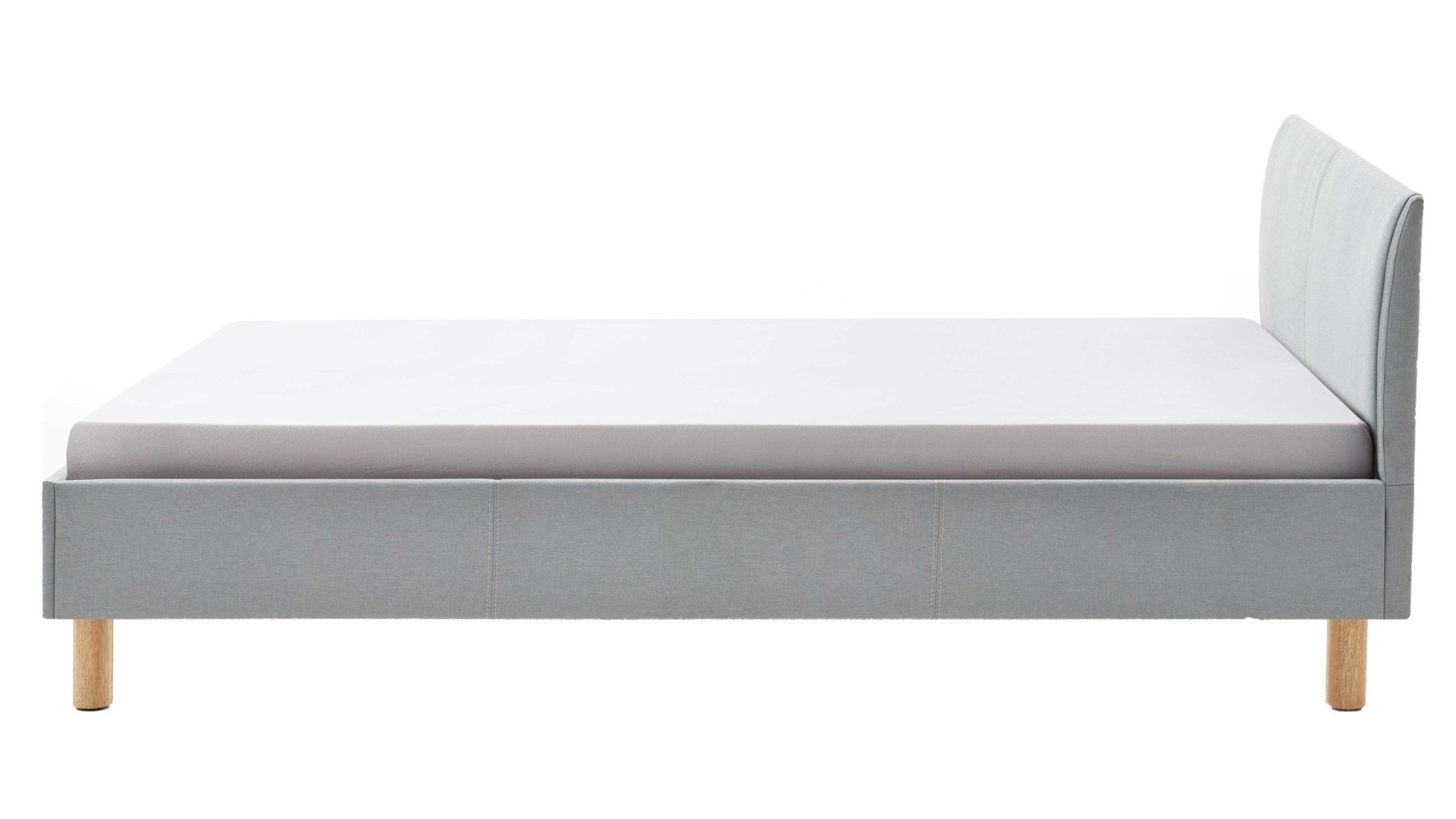 Bettgestell Meise.möbel aus Stoff in Blau Polsterbettgestell Lena eisblauer Bezug Sawana Nr. 72 & Holzfüße - Liegefläche ca. 120 x 200 cm