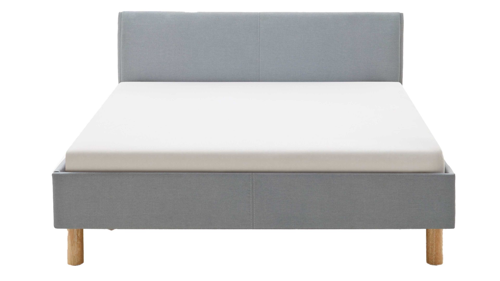 Bettgestell Meise.möbel aus Stoff in Blau Polsterbettgestell Lena eisblauer Bezug Sawana Nr. 72 & Holzfüße - Liegefläche ca. 140 x 200 cm