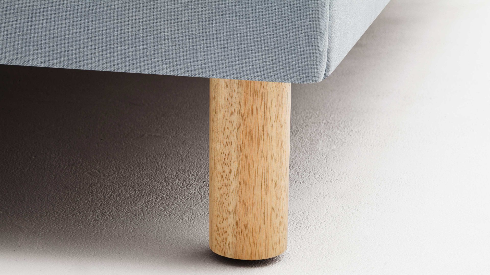 Bettgestell Meise.möbel aus Stoff in Blau Polsterbettgestell Lena eisblauer Bezug Sawana Nr. 72 & Holzfüße - Liegefläche ca. 120 x 200 cm