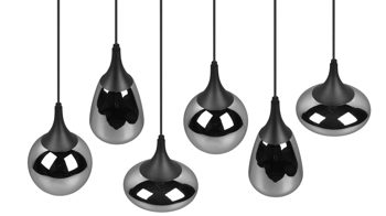 Pendelleuchte Trio lighting for you aus Glas in Chrom Trio Pendelleuchte Lumina schwarz & Glas - Breite ca. 93 cm