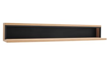 Wohnwand Mca furniture aus Holz in Holzfarben Wohnprogramm Bari - Wohnwand Asteiche Bianco – vierteilig, Breite ca. 300 cm