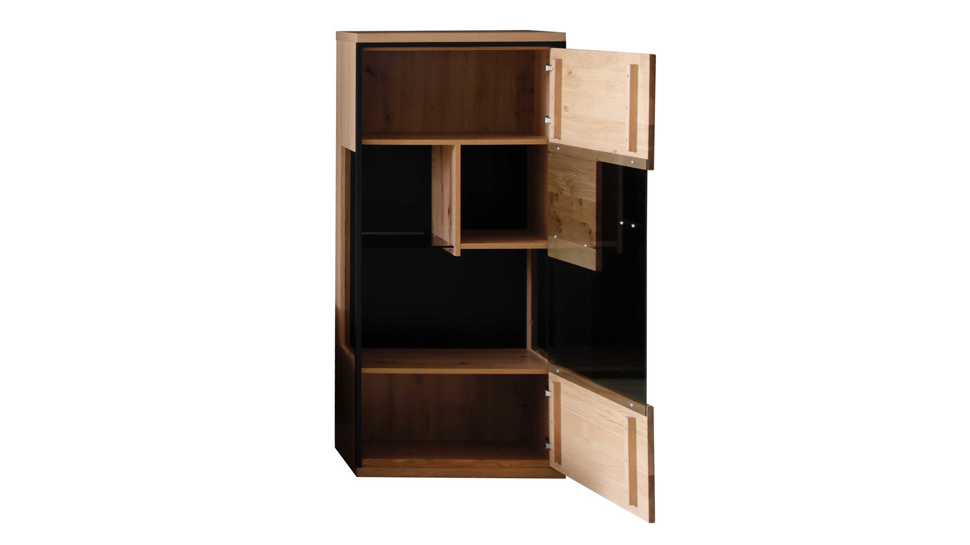 Highboard Mca direkt aus Holz in Holzfarben Wohnprogramm Bari - Highboard Asteiche Bianco – eine Türe, Breite ca. 68 cm