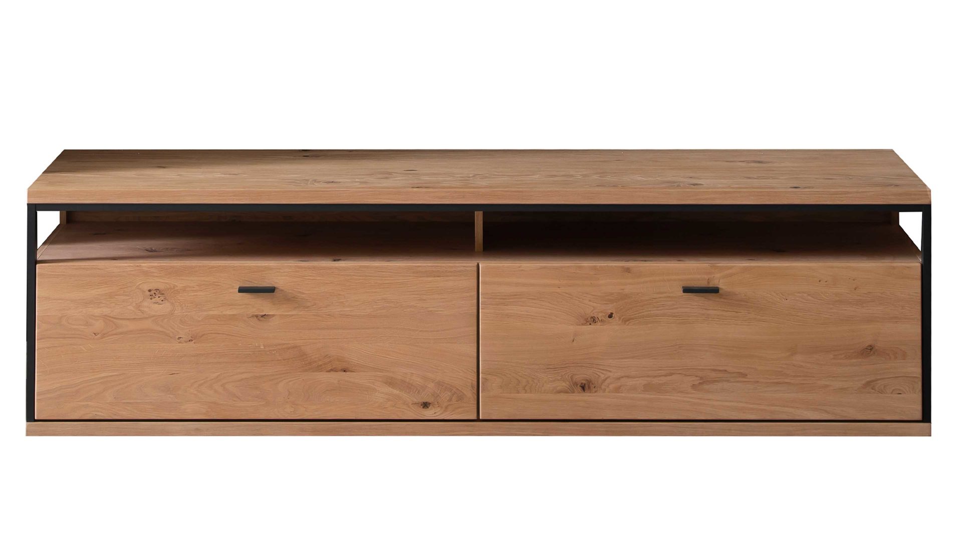 Lowboard Mca furniture aus Holz in Holzfarben Wohnprogramm Bari - Lowboard Asteiche Bianco – zwei Schubladen, Länge ca. 183 cm