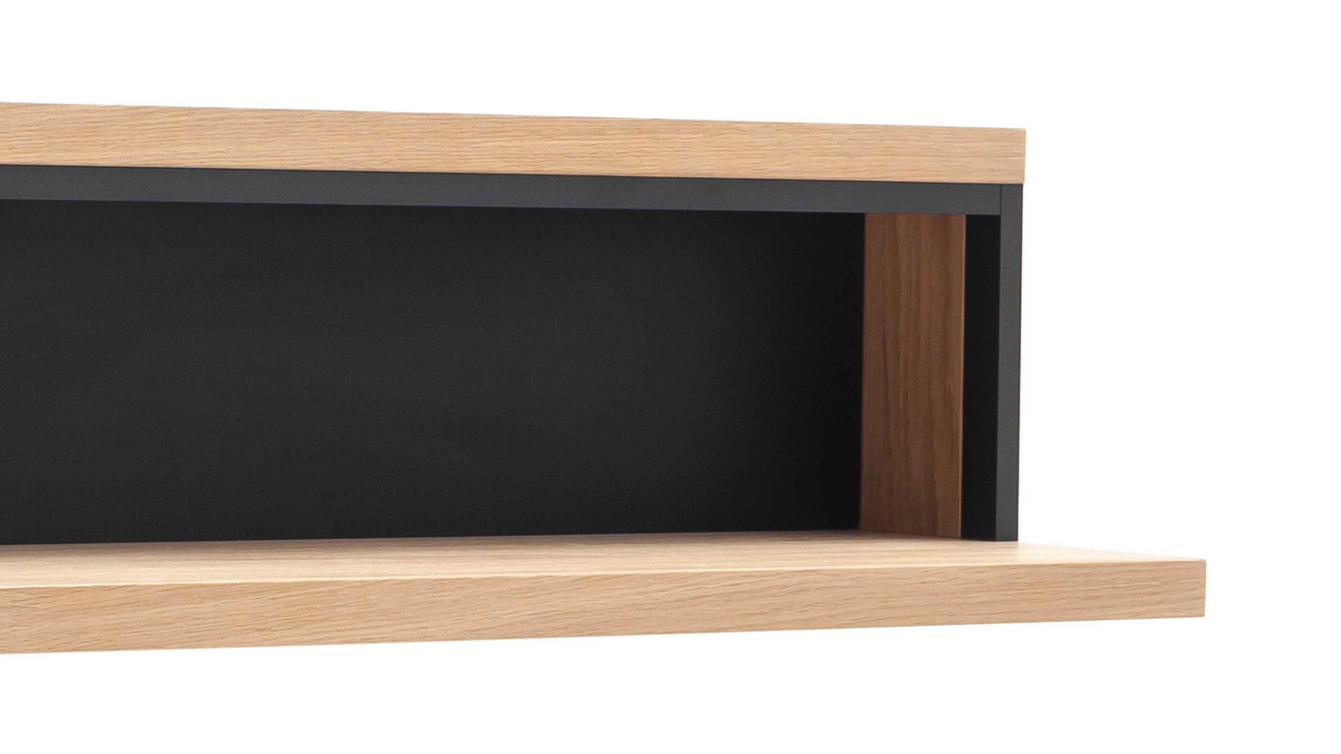Wandregal Mca furniture aus Holz in Holzfarben Wohnprogramm Bari - Wandregal Asteiche Bianco – Länge ca. 153 cm