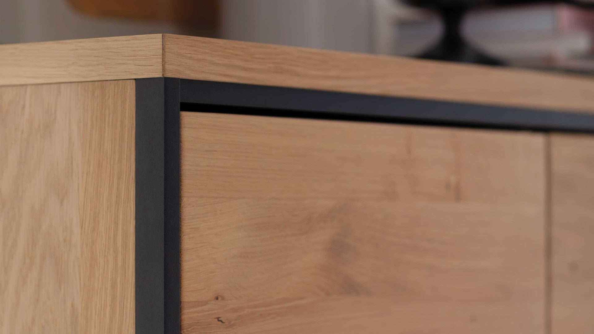 Highboard Mca furniture aus Holz in Holzfarben Wohnprogramm Bari - Highboard Asteiche Bianco – eine Tür, Breite ca. 123 cm