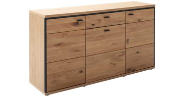 Sideboard Mca direkt aus Holz in Holzfarben Wohnprogramm Bari - Sideboard Asteiche Bianco – drei Türen, eine Schublade, Breite ca. 163 cm