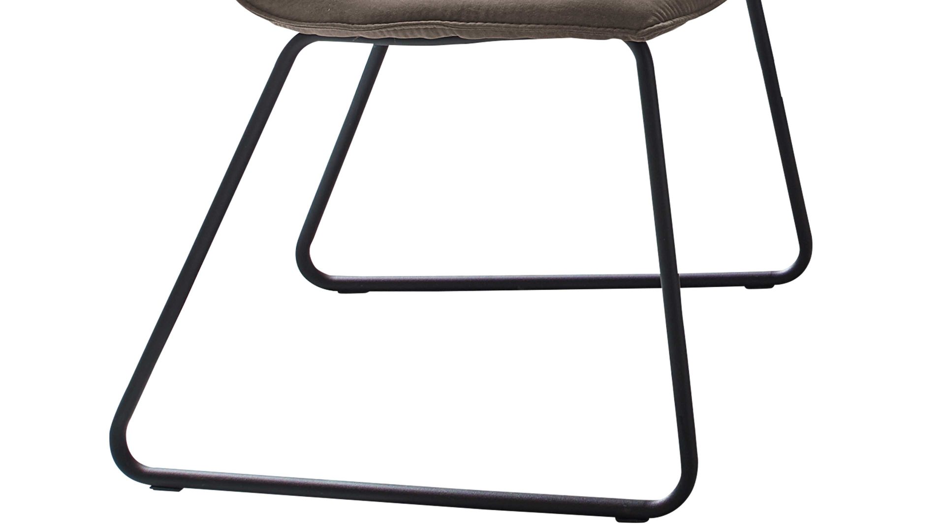 Polsterstuhl Niehoff sitzmoebel aus Stoff in Grau NIEHOFF SITZMÖBEL Polsterstuhl Milton steinfarbene Mikrofaser Aberdeen & schwarzes Eisengestell